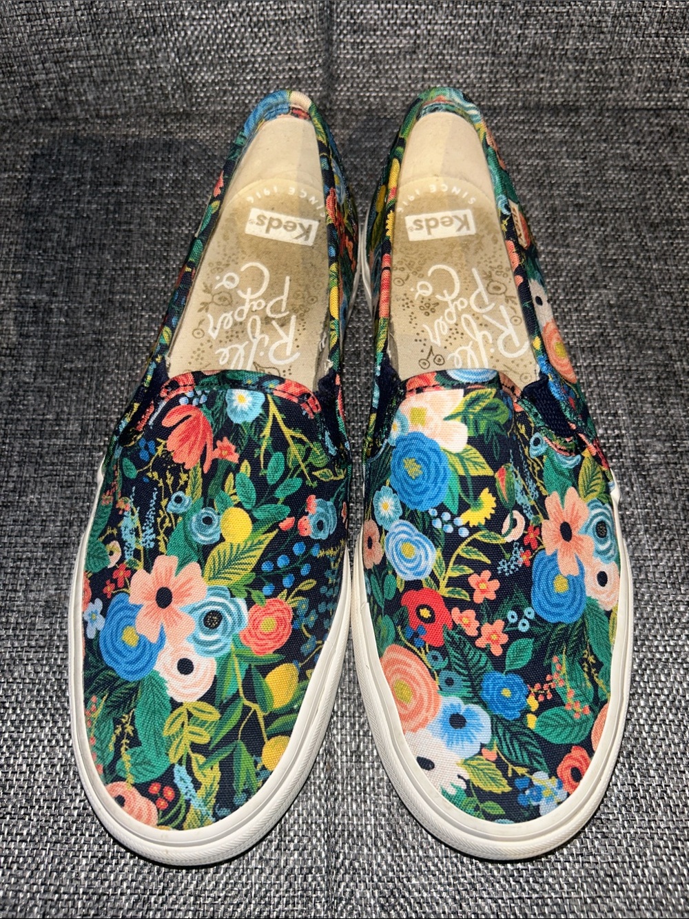Keds Women’s Navy Floral Slip-On Sneakers - Picture 3 of 9